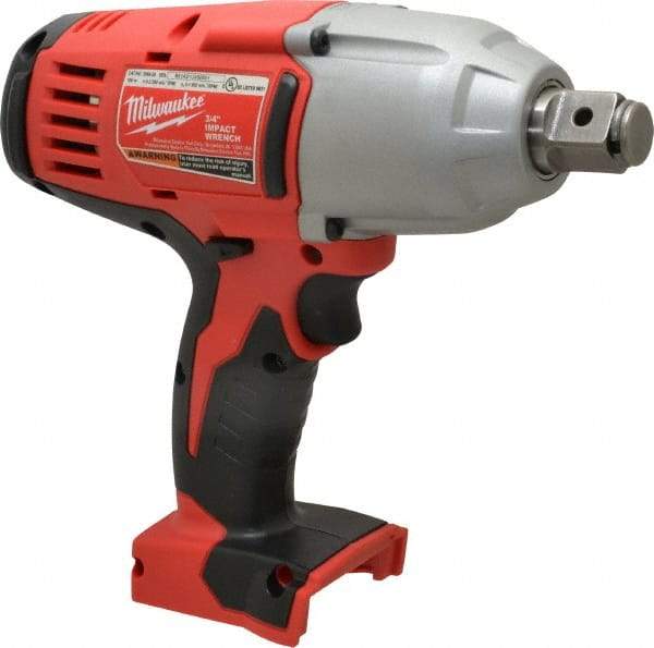 Milwaukee Tool - 3/4" Drive 18 Volt Pistol Grip Cordless Impact Wrench & Ratchet - 0 to 1,900 RPM, 0 to 2,200 BPM, 525 Ft/Lb Torque, Lithium-Ion Batteries Not Included - Industrial Tool & Supply