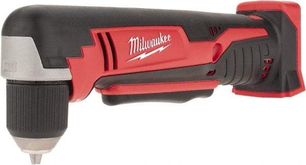Milwaukee Tool - 18 Volt 3/8" Chuck Right Angle Handle Cordless Drill - 0-1500 RPM, Keyless Chuck, Reversible, Lithium-Ion Batteries Not Included - Industrial Tool & Supply