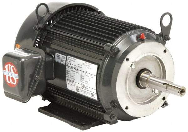 US Motors - 3/4 hp, TEFC Enclosure, No Thermal Protection, 1,725 RPM, 575 Volt, 60 Hz, Three Phase Standard Efficient Motor - Size 56 Frame, C-Face Mount, 1 Speed, Ball Bearings, 1.1 Full Load Amps, B Class Insulation, CW Lead End - Industrial Tool & Supply