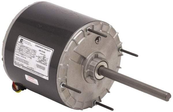US Motors - 1/2 hp, OAO Enclosure, Auto Thermal Protection, 825 RPM, 208/230 Volt, 60 Hz, Single Phase Permanent Split Capacitor (PSC) Motor - Size 56Z Frame, Stud/Band Mount, 1 Speed, Ball Bearings, 3.6 Full Load Amps, B Class Insulation, Reversible - Industrial Tool & Supply