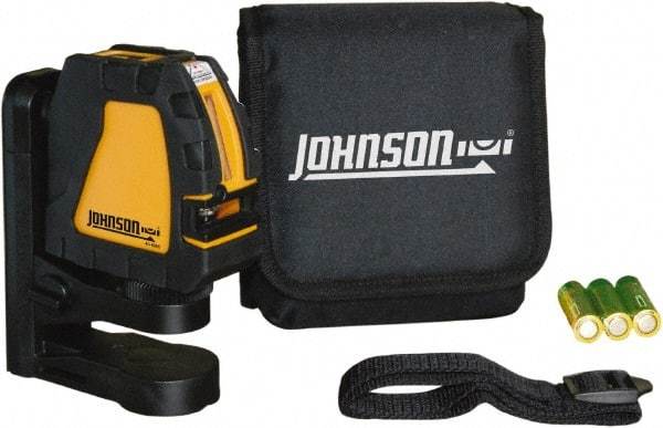 Johnson Level & Tool - 2 Beam 150' (Interior) Max Range Self Leveling Cross Line Laser - Red Beam, 1/8" at 35' Accuracy, 4-1/8" Long x 4-1/8" Wide x 1-15/16" High, Battery Included - Industrial Tool & Supply