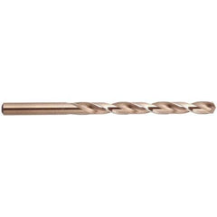 National Twist Drill - 9/32" 135° Cobalt Jobber Drill - Gold Finish Finish, Right Hand Cut, Spiral Flute, Straight Shank, 4-1/4" OAL, Split Point - Industrial Tool & Supply