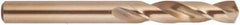 National Twist Drill - 0.397" 135° Spiral Flute Cobalt Screw Machine Drill Bit - Gold Finish Finish, Right Hand Cut, 1-15/16" Flute Length, 3-5/16" OAL, Split Point, Straight Shank - Industrial Tool & Supply