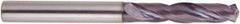 National Twist Drill - 3.4mm 140° Solid Carbide Jobber Drill - AlTiN Finish, Right Hand Cut, Spiral Flute, Straight Shank, 62mm OAL - Industrial Tool & Supply