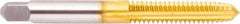 Regal Cutting Tools - 1/4-20 UNC 3B 4 Flute TiN Finish High Speed Steel Straight Flute Standard Hand Tap - Taper, Right Hand Thread, 2-1/2" OAL, 1" Thread Length, H3 Limit, Oversize - Exact Industrial Supply