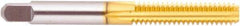 Regal Cutting Tools - 3/8-16 UNC 3B 4 Flute TiN Finish High Speed Steel Straight Flute Standard Hand Tap - Bottoming, Right Hand Thread, 2-15/16" OAL, 1-1/4" Thread Length, H3 Limit, Oversize - Exact Industrial Supply