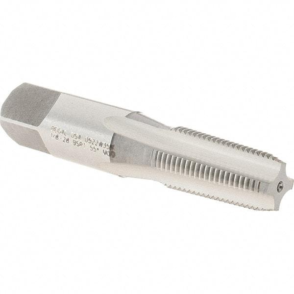 Regal Cutting Tools - 1/8-28" BSPT, 4 Flutes, Plug Chamfer, Bright Finish, High Speed Steel British Standard Pipe Tap - Exact Industrial Supply