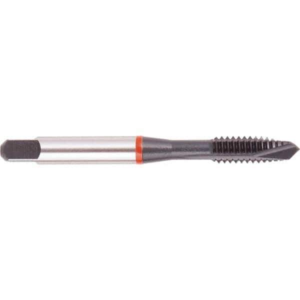 Regal Cutting Tools - M8x1.25 Metric, 3 Flute, Oxide Finish, High Speed Steel Spiral Point Tap - Plug Chamfer, Right Hand Thread, 2-23/32" OAL, 0.669" Thread Length, 0.318" Shank Diam, 6H Class of Fit, Series Triple Crown - Exact Industrial Supply