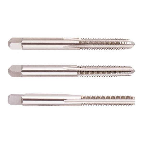 Regal Cutting Tools - #1-72 UNF, 2 Flute, Bottoming, Plug & Taper, Uncoated, Uncoated Finish, High Speed Steel Tap Set - 1-11/16" OAL, 3/8" Thread Length, 2B Class of Fit - Industrial Tool & Supply