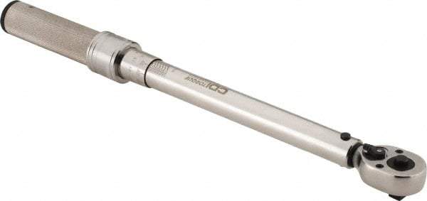 CDI - 3/8" Drive Micrometer Torque Wrench - 14.1 N/m to 82 N/m Torque, 16" OAL, 0.6 N/m Graduation, Pear Head - Industrial Tool & Supply