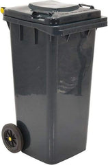 Vestil - 32 Gal Gray Square Trash Can - Polyethylene, None Graphic, 38" High x 21-13/16" Long x 18-3/4" Wide, Lid Included - Industrial Tool & Supply