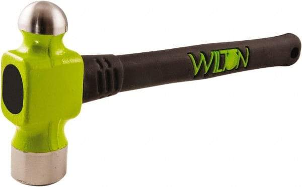 Wilton - 2 Lb Head Drop Forged Steel Ball Pein Hammer - Steel Handle with Grip, 14" OAL, Steel Rods Throughout for Added Strength - Industrial Tool & Supply