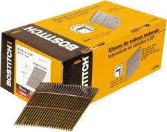 Stanley Bostitch - 11 Gauge 0.131" Shank Diam 3-1/2" Long Framing Nails for Power Nailers - Steel, Galvanized Finish, Smooth Shank, Angled Stick Wire Collation, Round Head, Diamond Point - Industrial Tool & Supply