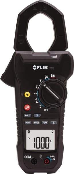 FLIR - CM78-NIST, CAT IV, Digital True RMS Wireless Clamp Meter with 1.45" Clamp On Jaws - 1000 VAC/VDC, 1000 AC/DC Amps, Measures Voltage, Capacitance, Current, Frequency, Resistance - Industrial Tool & Supply