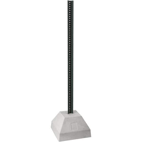 TAPCO - 6' High, Powder Coated Traffic Sign Post Base - Steel/Concrete, Compatible with 30" High x 30" Wide Signs, 3/8" Hole Diam, Green & Gray - Industrial Tool & Supply