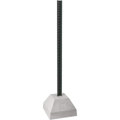 TAPCO - 6' High, Powder Coated Traffic Sign Post Base - Steel/Concrete, Compatible with 30" High x 30" Wide Signs, 3/8" Hole Diam, Green & Gray - Industrial Tool & Supply
