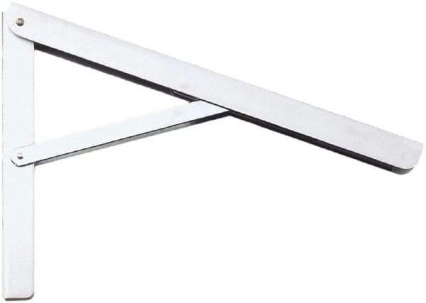 Knape & Vogt - 750 Lb Capacity, Anachrome Steel Coated, Adjustable L Bracket - 12" Long, 10" High, 7" Wide - Industrial Tool & Supply