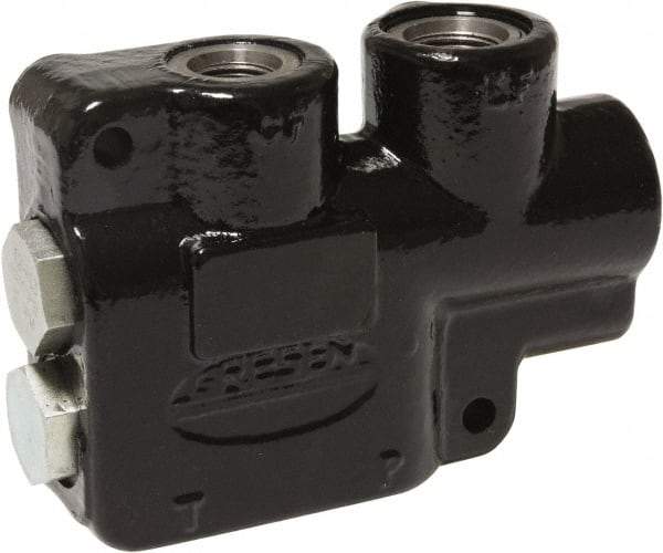 Parker - 15 GPM 5/8 Inlet Cast Iron Hydraulic Control Valve - 7/8-14 Thread, 2,500 psi, 1.88" Wide x 6.88" Long - Industrial Tool & Supply