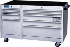 CDI - 9 Drawer Steel/Aluminum/Stainless Steel Tool Roller Cabinet - 45" Wide x 33" High x 24" Deep, Ball Bearing Drawer Slides - Industrial Tool & Supply