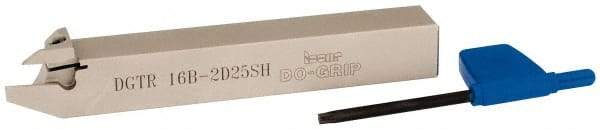 Iscar - DGT, External, Right Hand, 3mm Max Depth of Cut, 1.9 to 2.5mm Groove Width, Indexable Grooving Tool Holder - DG.. Insert Compatibility, 16mm Shank Height, 16mm Shank Width, 120mm OAL - Industrial Tool & Supply