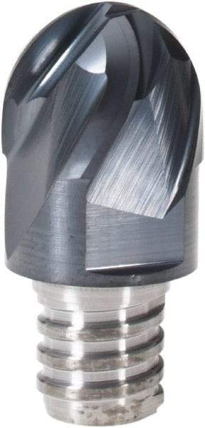 Iscar - MM EB Grade IC908 Carbide Ball Nose Milling Tip Insert - TiAlN Finish, 4 Flutes, 5/8" Cutting Diam, 0.47" Depth of Cut, 0.8" Extension, 5/16" Cnr Rad, 30° Helix - Industrial Tool & Supply