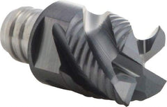 Iscar - MM ERS Grade IC908 Carbide End Milling Tip Insert - TiAlN Finish, 4 Flutes, 12.7mm Cutting Diam, 9.5mm Depth of Cut, 16.5mm Extension, 45° Helix - Industrial Tool & Supply