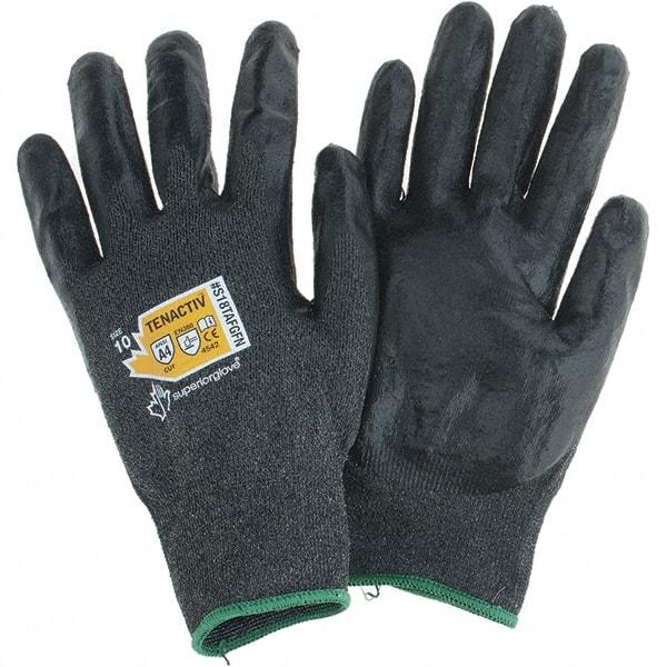 Value Collection - Size XL, ANSI Cut Lvl A4, Puncture Lvl 4, Abrasion Lvl 4, Cut & Puncture Resistant Gloves - Palm Coated, Black - Industrial Tool & Supply