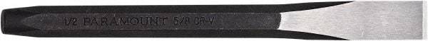 Paramount - 6-3/4" OAL x 5/8" Blade Width Cold Chisel - 5/8" Tip, 1/2" Stock, Steel Handle - Industrial Tool & Supply