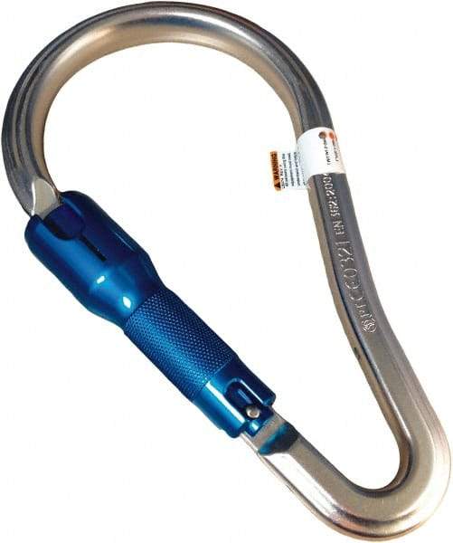 Miller - 400 Lb Capacity Locking Carabiner - 2-1/4", Auto-Locking Gate, Aluminum - Industrial Tool & Supply