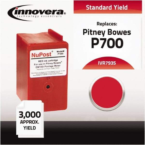 innovera - Red Ink Cartridge - Use with Pitney Bowes DM100i, DM200L, P700 Postage Meter - Industrial Tool & Supply