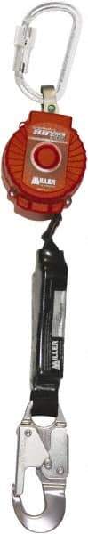 Miller - 6' Long, 400 Lb Capacity, Vectran/Polyester Fall Limiter - Aluminum Locking Snap Hook Connector, Aluminum Carabiner Connector, Black - Industrial Tool & Supply