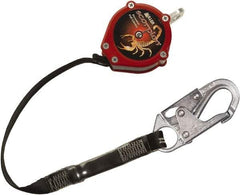 Miller - 9' Long, 310 Lb Capacity, Vectran/Polyester Fall Limiter - Steel Locking Snap Hook Connector, Black - Industrial Tool & Supply