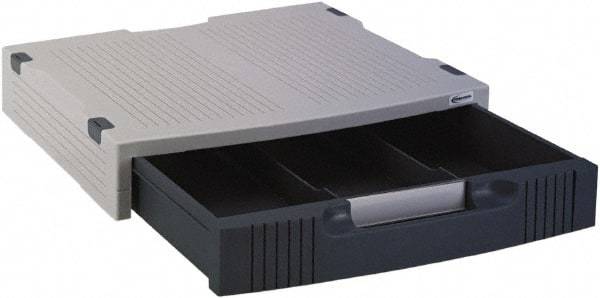 innovera - 15" x 11" x 3" Light Gray & Charcoal Desktop Stand - Use with Monitors, Screens - Industrial Tool & Supply