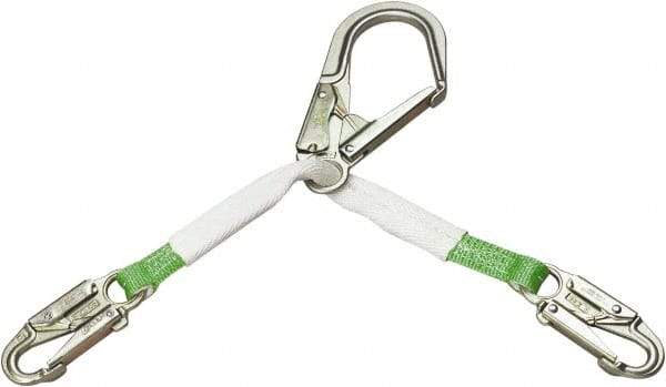 Miller - 2.92' Long, 310 Lb Capacity, 1 Leg Locking Snap Hook Harness Positioning/Restraint Lanyard - 1-1/2" Diam, Polyester Webbing, Locking Snap Hook Anchorage Connection - Industrial Tool & Supply