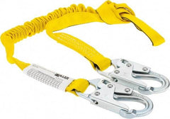 Miller - 6' Long, 310 Lb Capacity, 1 Leg Locking Snap Hook Harness Shock Absorbing Lanyard - 1-1/2" Diam, Polyester Webbing, Locking Snap Hook Anchorage Connection - Industrial Tool & Supply