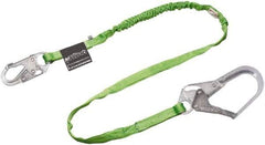 Miller - 6' Long, 310 Lb Capacity, 1 Leg Locking Snap Hook Harness Lanyard - 1-1/2" Diam, Polyester, Locking Rebar Hook Anchorage Connection - Industrial Tool & Supply
