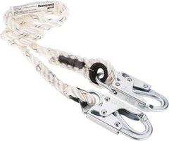 Miller - 6' Long, 310 Lb Capacity, 1 Leg Locking Snap Hook Harness Positioning/Restraint Lanyard - 1-1/2" Diam, Filament Nylon Rope, Locking Snap Hook Anchorage Connection - Industrial Tool & Supply