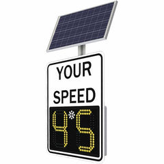 TrafficLogix - "Your Speed", 23" Wide x 29" High, Aluminum Speed Limit Signs - Black on White, High Intensity Reflectivity, Rectangle, Post Mount - Industrial Tool & Supply