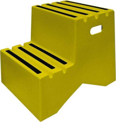 Diversified Plastics - 19-1/2" High x 18-1/8" Wide x 24-1/2" Deep, Yellow Step Stool - 500 Lb Capacity - Industrial Tool & Supply