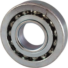 Nice - 5/8" Bore Diam, 1-1/2" OD, Open Unground Full Complement Radial Ball Bearing - 7/16" Wide, 1 Row, Round Bore, 1,328 Lb Dynamic Capacity - Industrial Tool & Supply