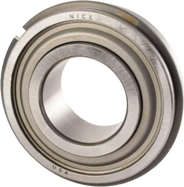Nice - 5/8" Bore Diam, 1-3/4" OD, Double Seal Precision Ground Radial Ball Bearing - 5/8" Wide, 1 Row, Round Bore, 1,025 Lb Static Capacity, 2,595 Lb Dynamic Capacity - Industrial Tool & Supply