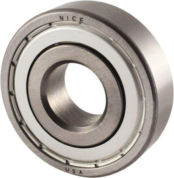 Nice - 3/4" Bore Diam, 2" OD, Double Shield Semi Ground Extra Light Radial Ball Bearing - 9/16" Wide, 1 Row, Round Bore, 1,350 Lb Static Capacity, 1,480 Lb Dynamic Capacity - Industrial Tool & Supply
