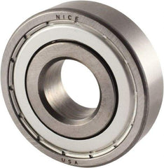 Nice - 3/4" Bore Diam, 2" OD, Double Shield Semi Ground Extra Light Radial Ball Bearing - 9/16" Wide, 1 Row, Round Bore, 1,350 Lb Static Capacity, 1,480 Lb Dynamic Capacity - Industrial Tool & Supply