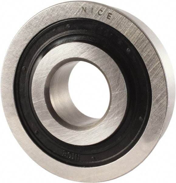 Nice - 3/4" Bore Diam, 1-5/8" OD, Double Seal Semi Ground Extra Light Radial Ball Bearing - 1/2" Wide, With Flange, 1 Row, Round Bore, 1,010 Lb Static Capacity, 1,300 Lb Dynamic Capacity - Industrial Tool & Supply