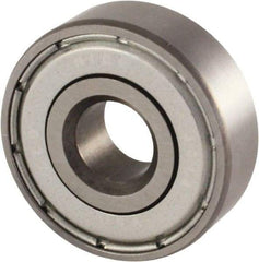 Nice - 1/2" Bore Diam, 1-1/8" OD, Double Shield Semi Ground Extra Light Radial Ball Bearing - 3/8" Wide, 1 Row, Round Bore, 475 Lb Static Capacity, 600 Lb Dynamic Capacity - Industrial Tool & Supply