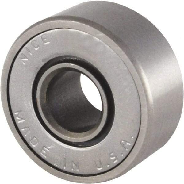 Nice - 3/8" Bore Diam, 7/8" OD, Double Seal Semi Ground Extra Light Radial Ball Bearing - 11/32" Wide, 1 Row, Round Bore, 255 Lb Static Capacity, 325 Lb Dynamic Capacity - Industrial Tool & Supply