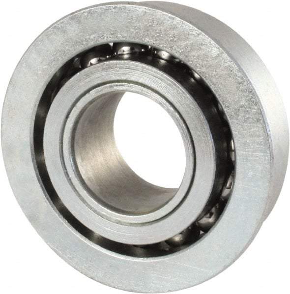 Nice - 3/4" Bore Diam, 1-3/4" OD, Open Unground Full Complement Radial Ball Bearing - 5/8" Wide, With Flange, 1 Row, Round Bore, 1,550 Lb Dynamic Capacity - Industrial Tool & Supply
