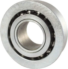 Nice - 3/4" Bore Diam, 1-3/4" OD, Open Unground Full Complement Radial Ball Bearing - 5/8" Wide, With Flange, 1 Row, Round Bore, 1,550 Lb Dynamic Capacity - Industrial Tool & Supply