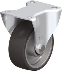 Blickle - 4" Diam x 1-37/64" Wide x 4-59/64" OAH Top Plate Mount Rigid Caster - Silicone Rubber, 220 Lb Capacity, Ball Bearing, 3-15/16 x 3-3/8" Plate - Industrial Tool & Supply