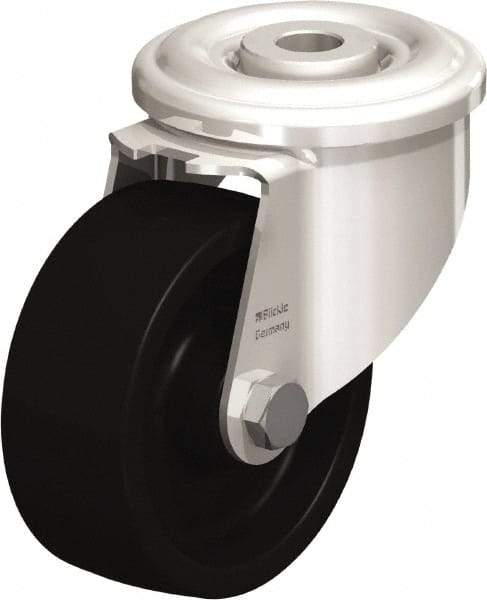Blickle - 3" Diam x 1-1/4" Wide x 4" OAH Hollow Kingpin Mount Swivel Caster - Heat-Resistant Phenolic Resin, 220 Lb Capacity, Plain Bore Bearing, Hollow Kingpin Stem - Industrial Tool & Supply